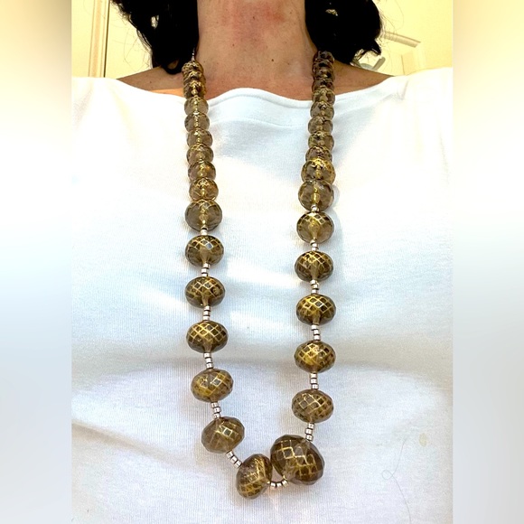 Vintage Opera Length Metallic Bead Necklace - Picture 5 of 16